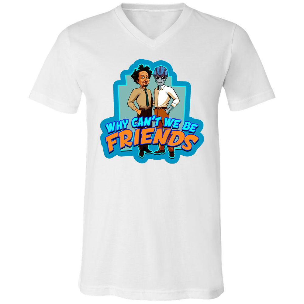 Unisex V-Neck T-Shirt - K378NJXT - White - 1