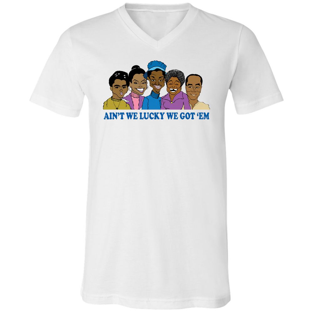 Unisex V-Neck T-Shirt - Q2X1JVQB - White - 1
