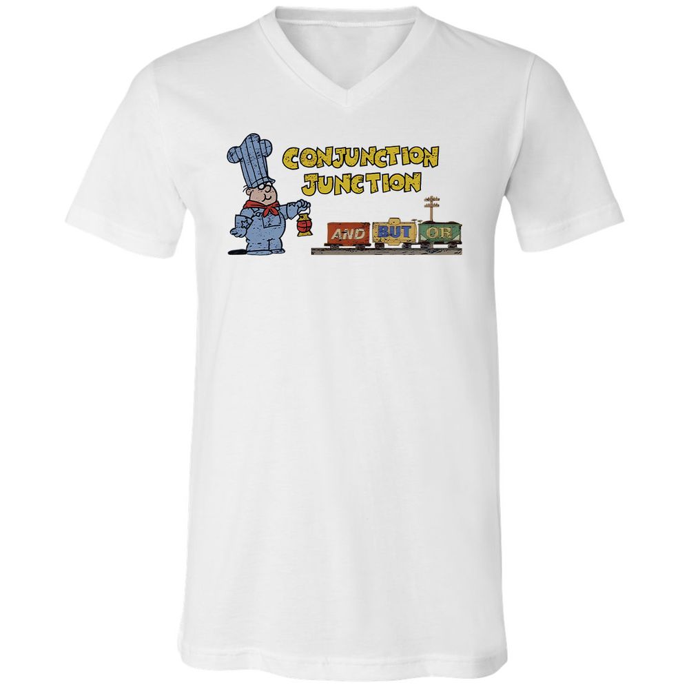 Unisex V-Neck T-Shirt - G6ZQXFNK - White - 1