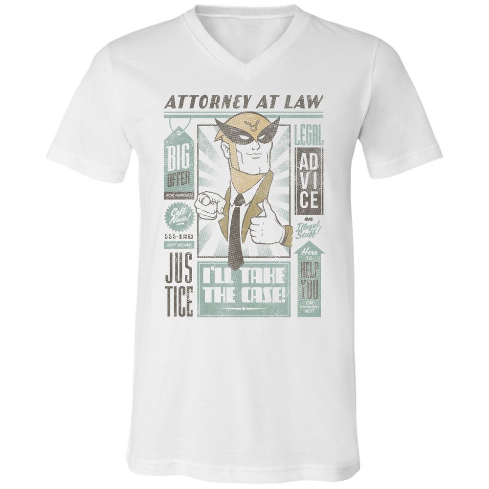 Unisex V-Neck T-Shirt - 7T4FBEZ7 - White - 1
