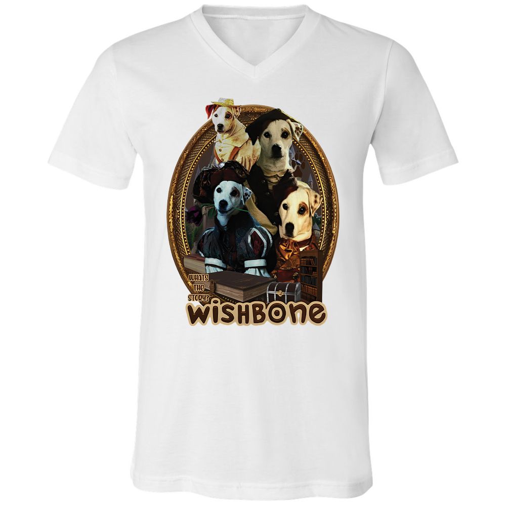 Unisex V-Neck T-Shirt - T66K7YGX - White - 1