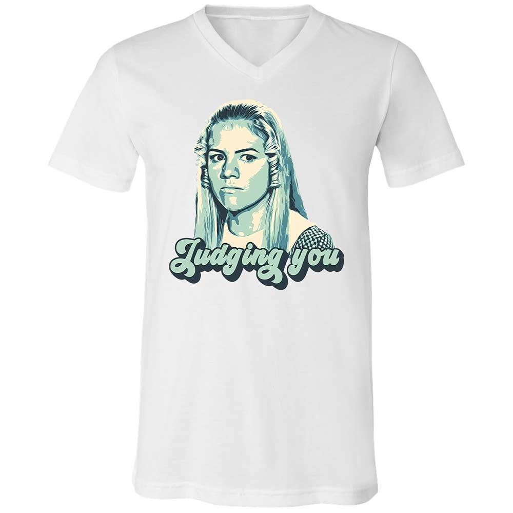 Unisex V-Neck T-Shirt - AMK3EHDQ - White - 1