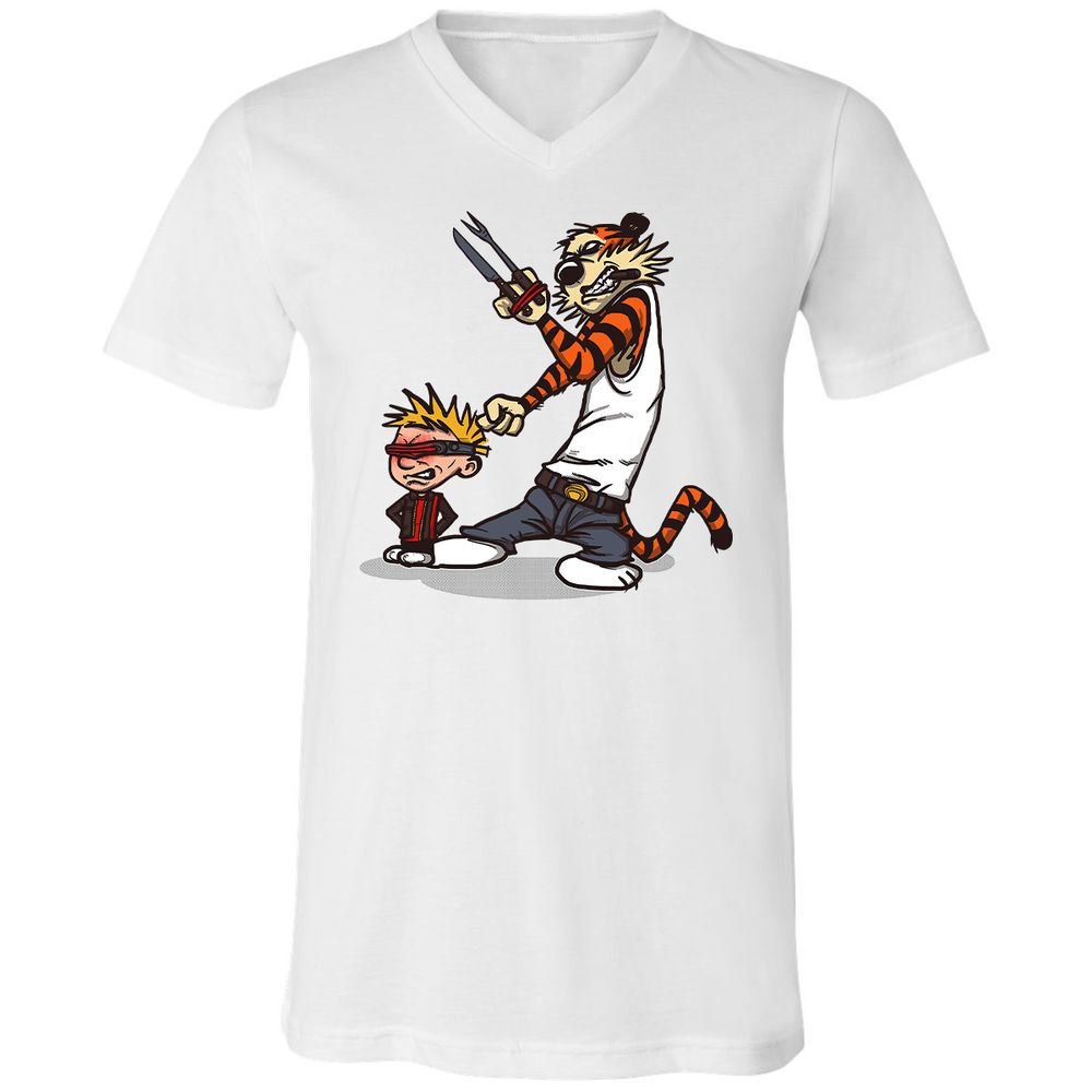 Unisex V-Neck T-Shirt - RN1JW1YU - White - 1