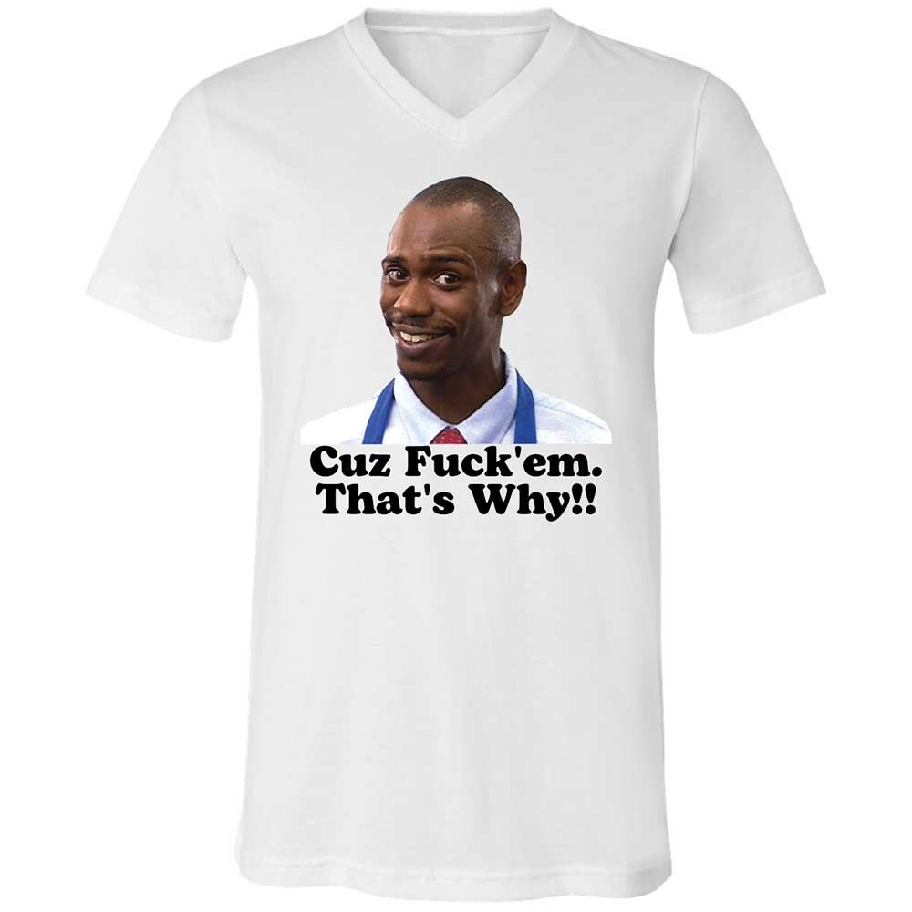 Unisex V-Neck T-Shirt - 3CCZWHEV - White - 1