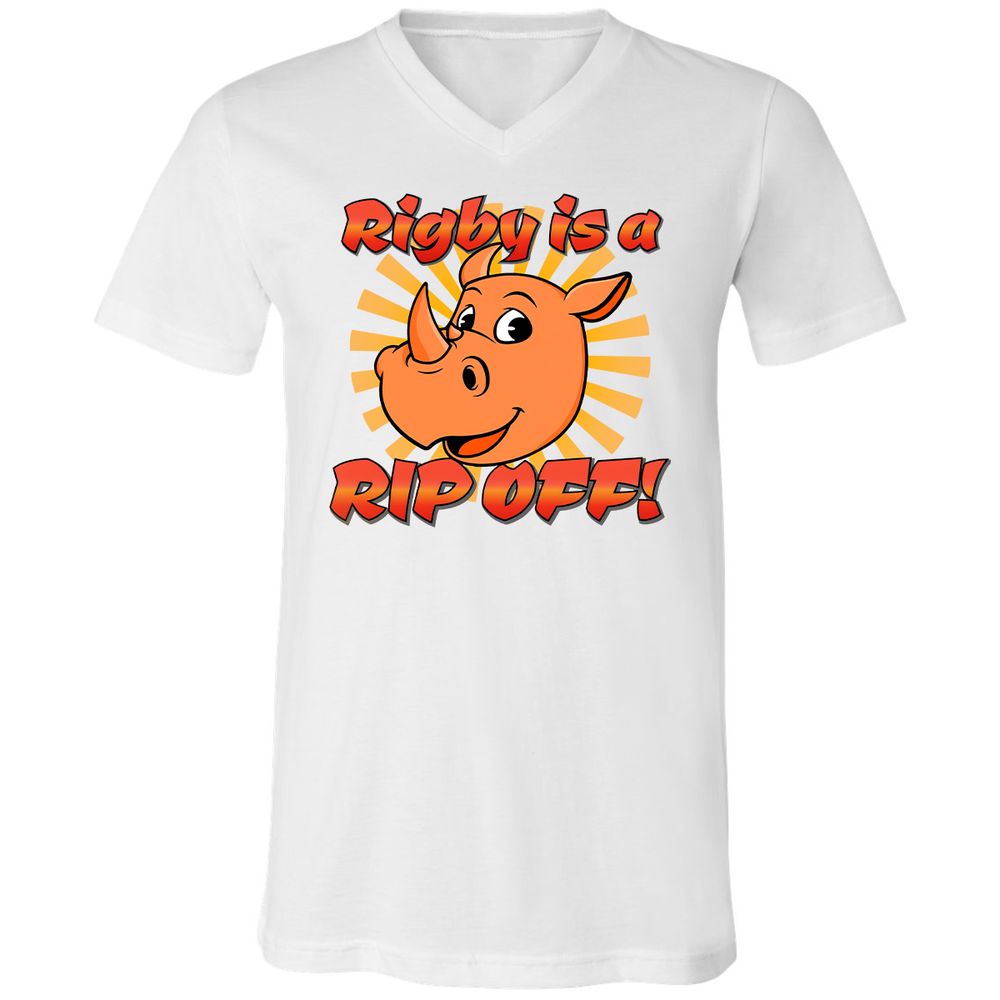 Unisex V-Neck T-Shirt - LCDTR7VR - White - 1