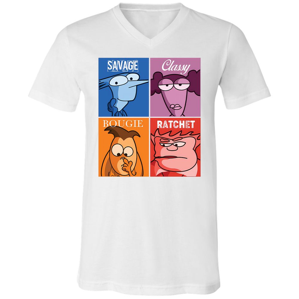 Unisex V-Neck T-Shirt - MZM7GB59 - White - 1