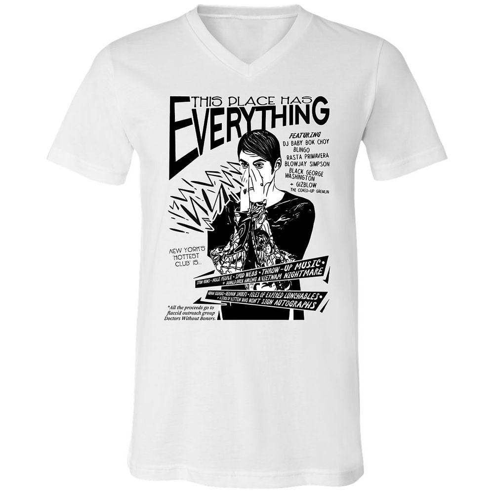 Unisex V-Neck T-Shirt - Z6T49YAR - White - 1