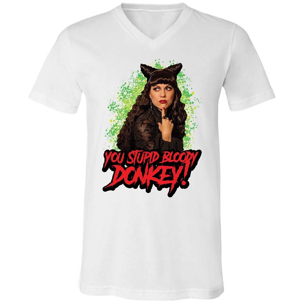 Unisex V-Neck T-Shirt - HX5DU2ZS - White - 1