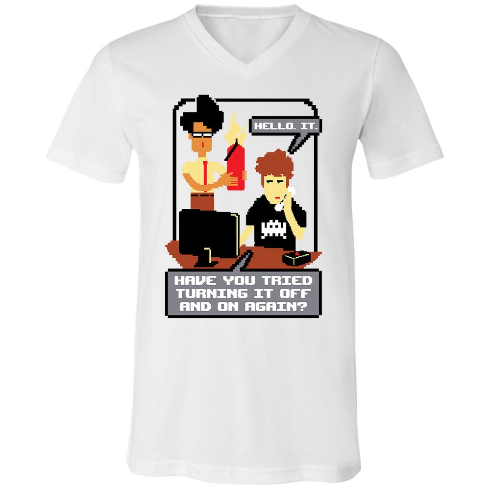 Unisex V-Neck T-Shirt - HNEUZ7PF - White - 1
