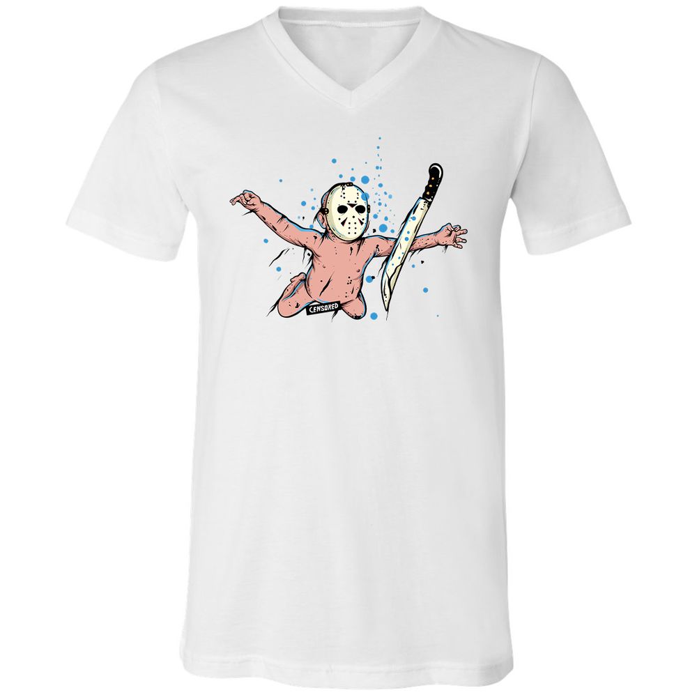 Unisex V-Neck T-Shirt - YQJW9ASS - White - 1