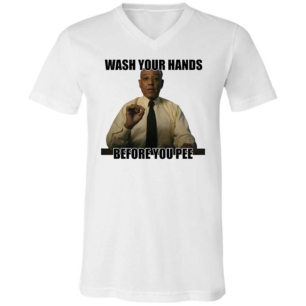 Unisex V-Neck T-Shirt - C2U7RHMR - White - 1