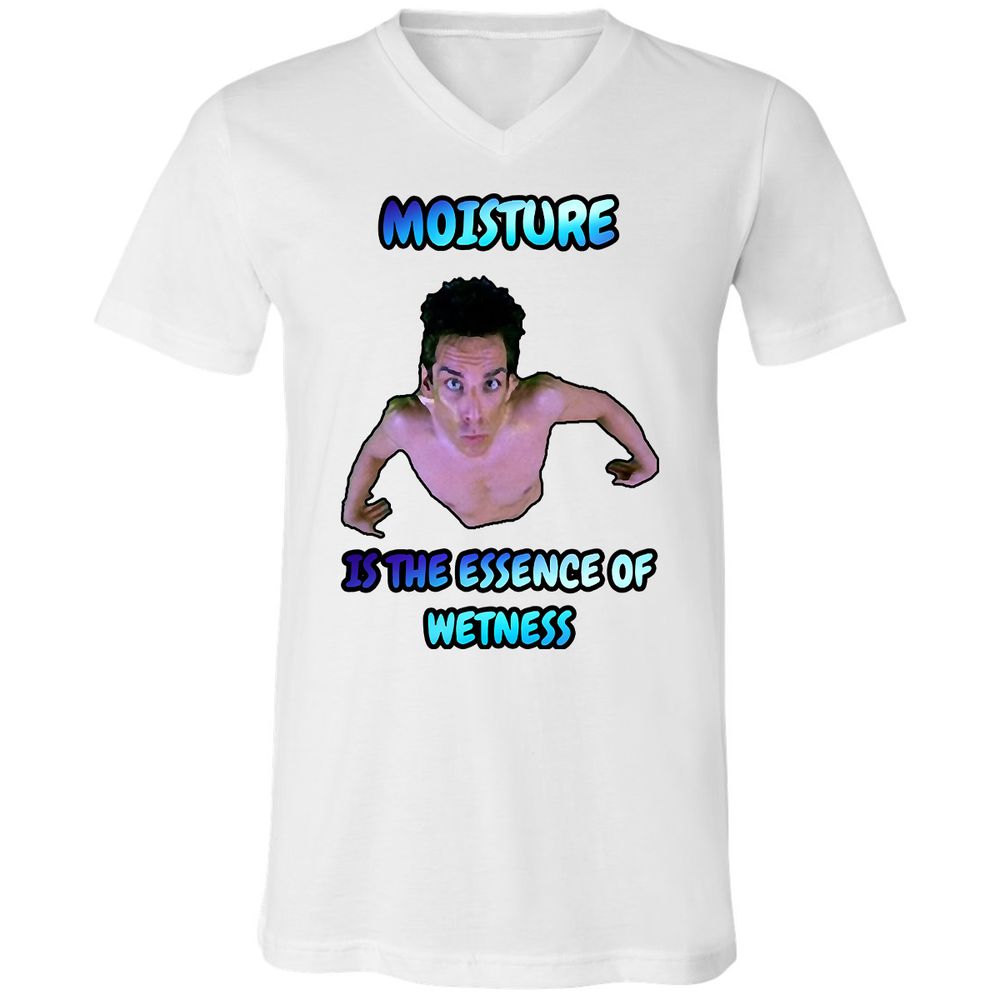 Unisex V-Neck T-Shirt - QHJ8X2E3 - White - 1