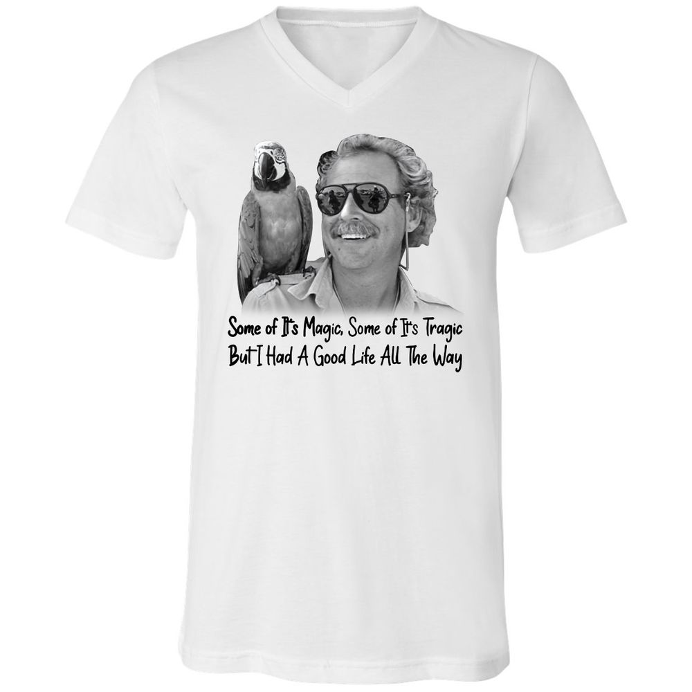 Unisex V-Neck T-Shirt - WWWR79GR - White - 1