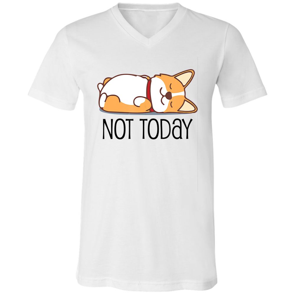 Unisex V-Neck T-Shirt - X984QRCB - White - 1
