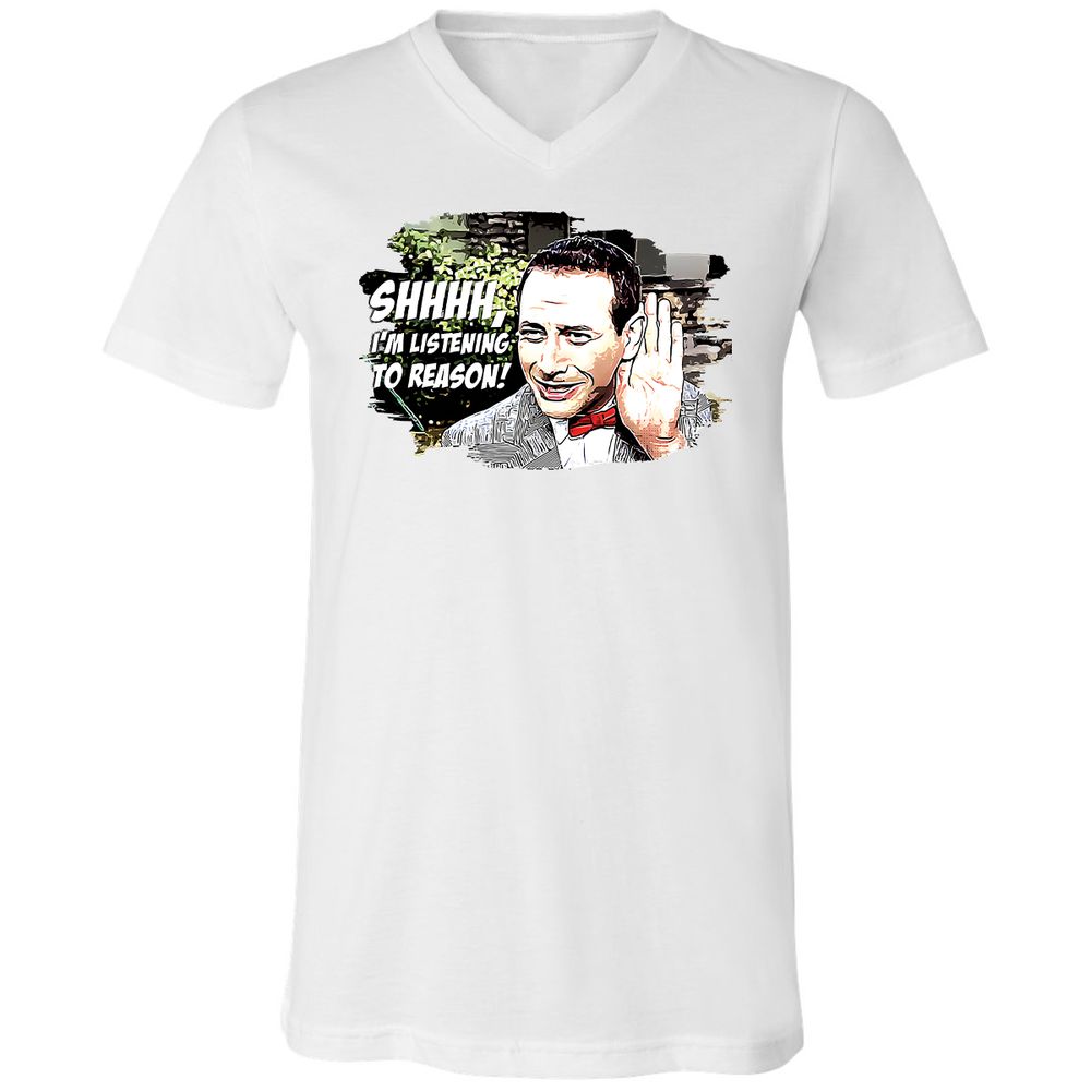 Unisex V-Neck T-Shirt - C4J2TBSS - White - 1