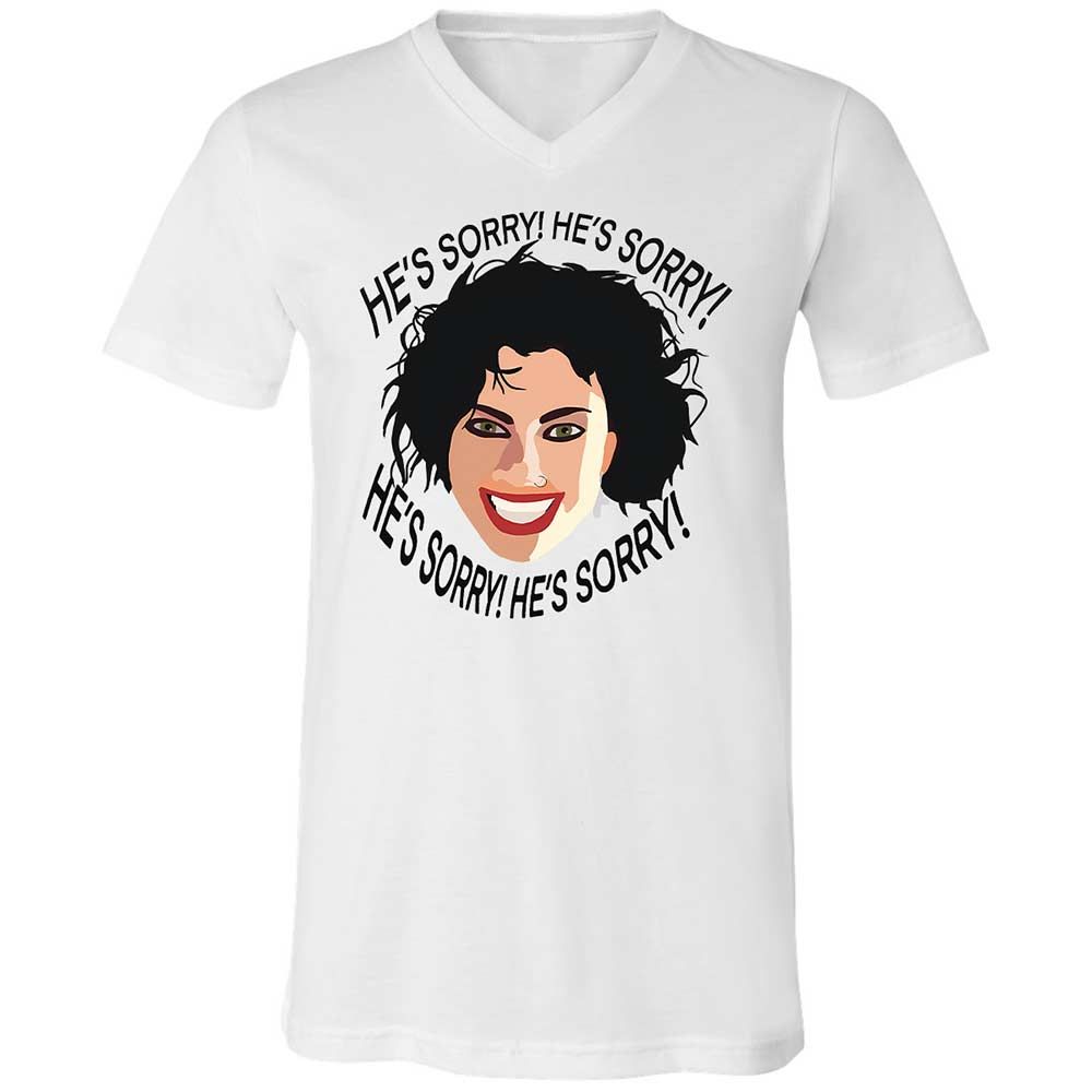 Unisex V-Neck T-Shirt - YQPNK5FU - White - 1