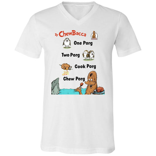 Unisex V-Neck T-Shirt - UK7NBUQ9 - White - 1