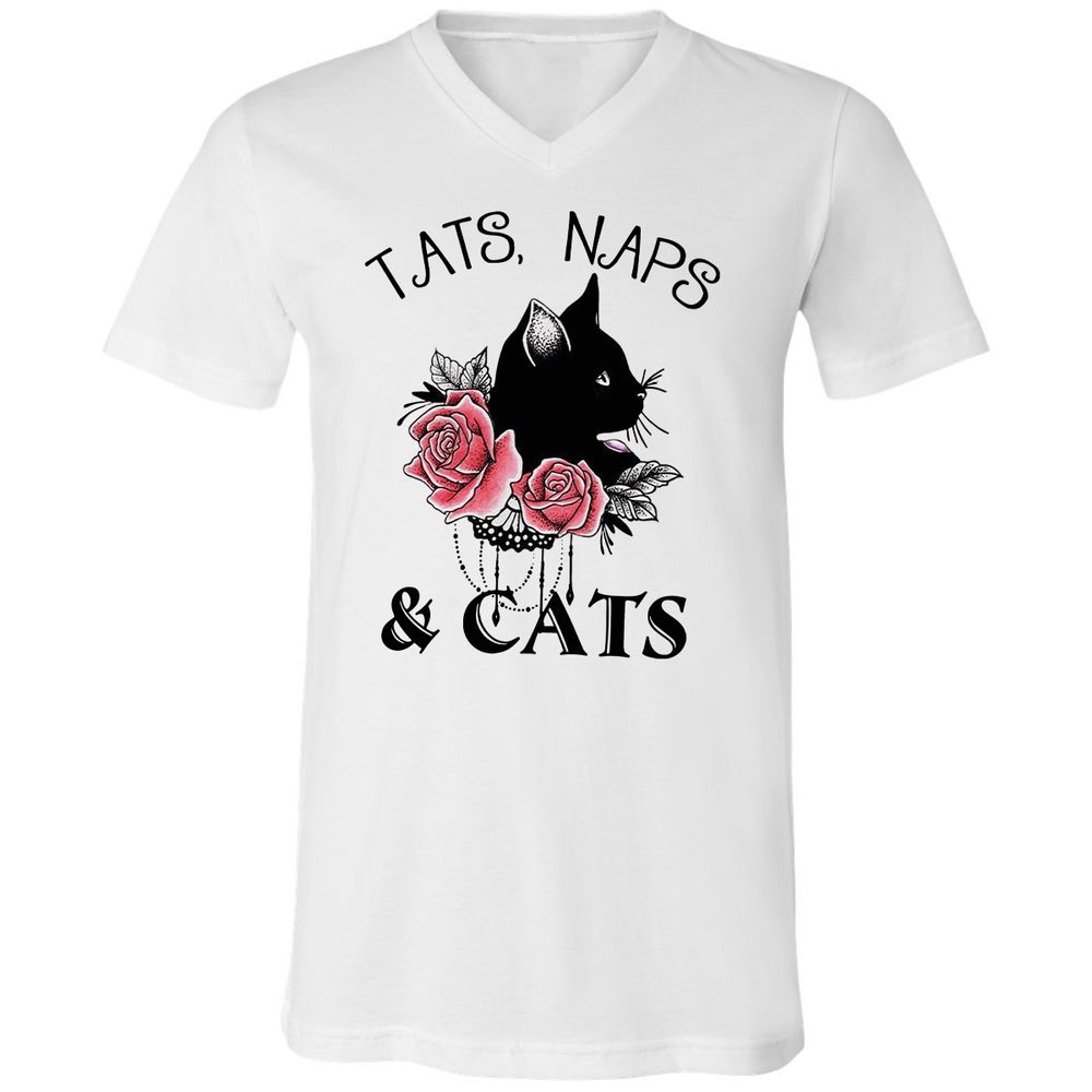 Unisex V-Neck T-Shirt - 8CW9JD1E - White - 1