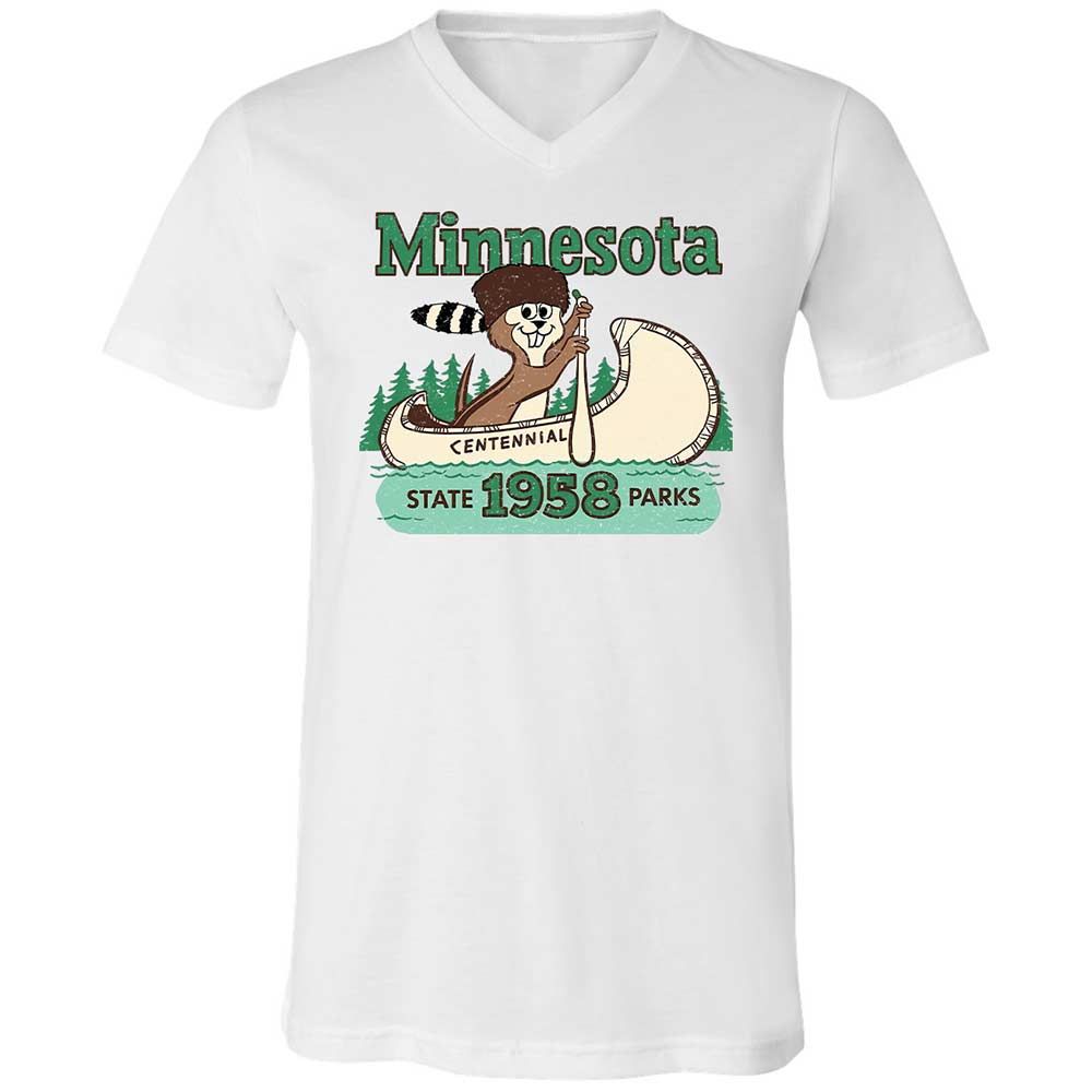 Unisex V-Neck T-Shirt - WQCBZTXK - White - 1