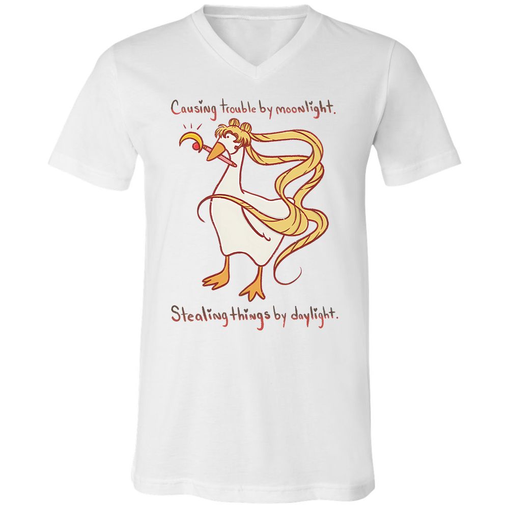Unisex V-Neck T-Shirt - ZKGMHG1G - White - 1