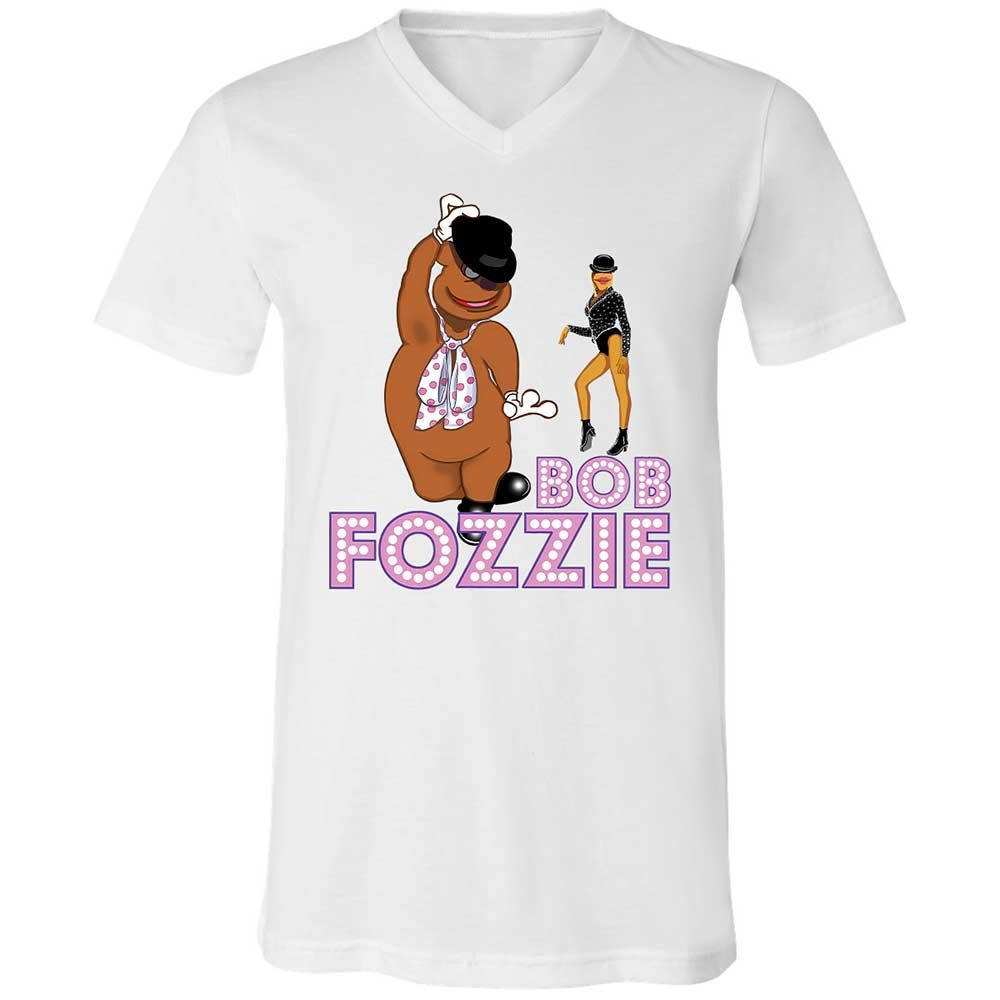 Unisex V-Neck T-Shirt - HTB5Q8WH - White - 1