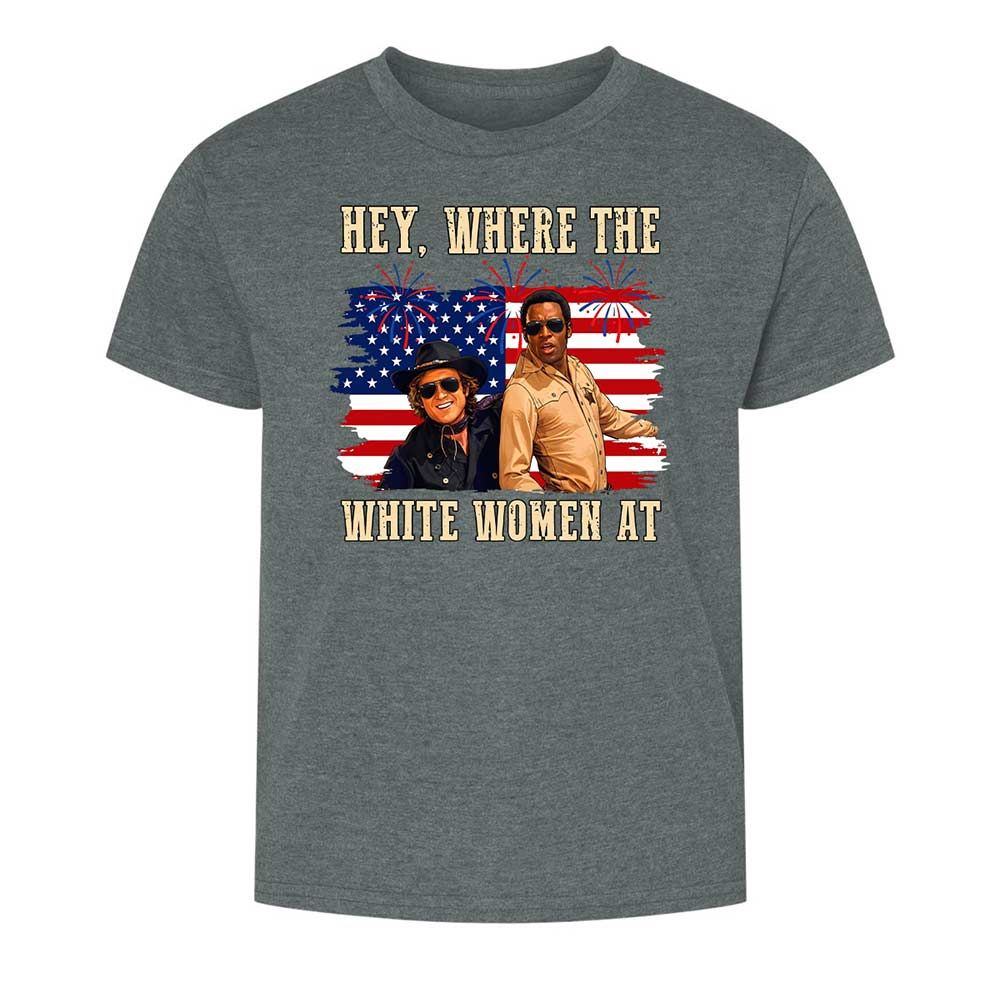 Hey Where The White At - Dark Heather - 10
