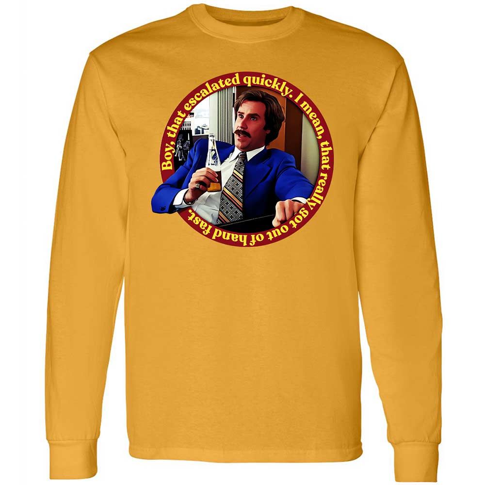 Long Sleeve T-Shirt - 8B4JUHJQ - Gold - 10