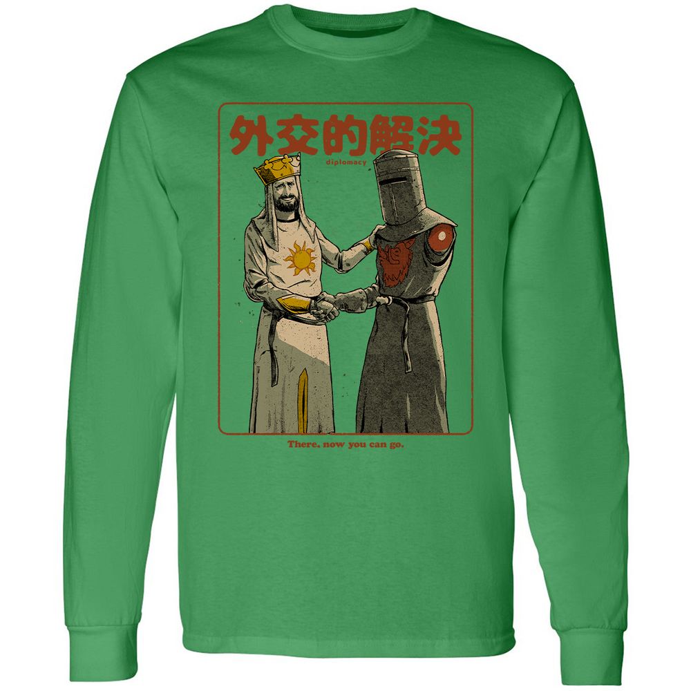 Long Sleeve T-Shirt - Black - Irish Green - 10