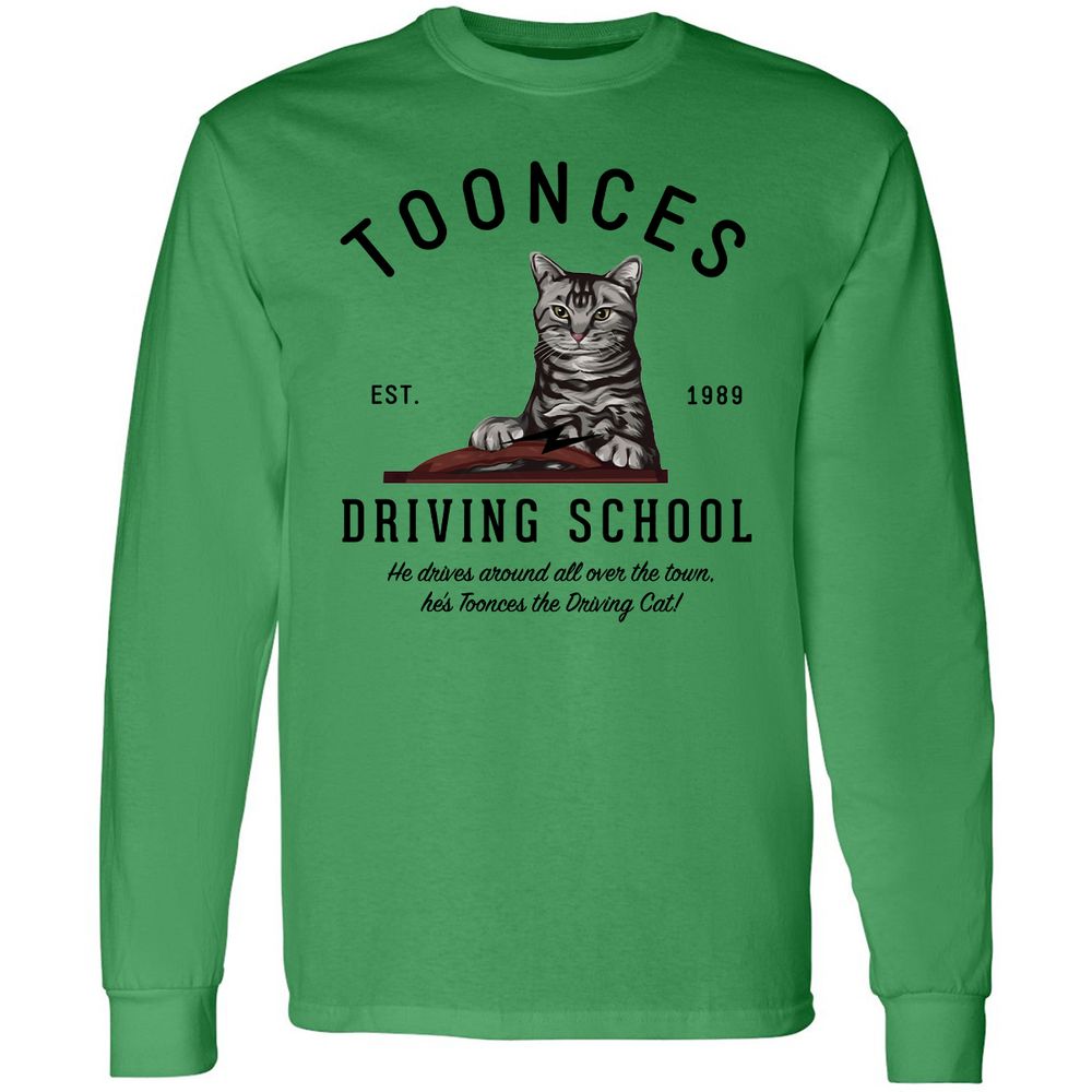 Funny Cat Driving School - Irish Green - 10