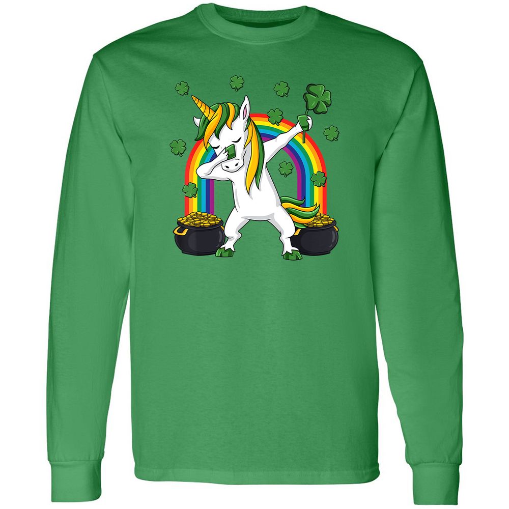 Long Sleeve T-Shirt - B6HWZQWL - Irish Green - 10