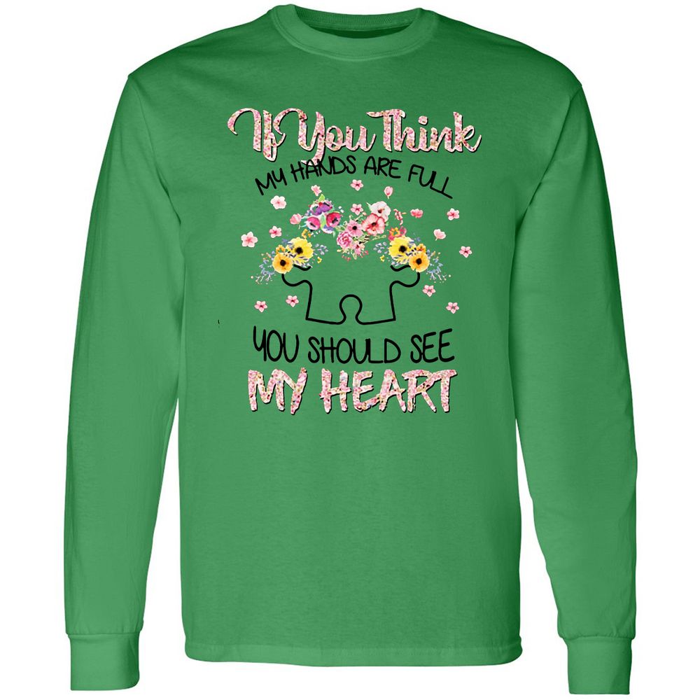 Long Sleeve T-Shirt - Q9BWWUS4 - Irish Green - 10