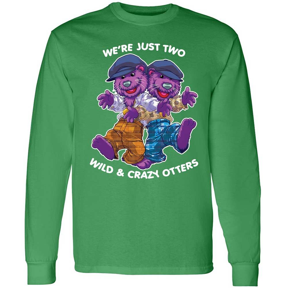 Two wild & crazy otters - Irish Green - 10