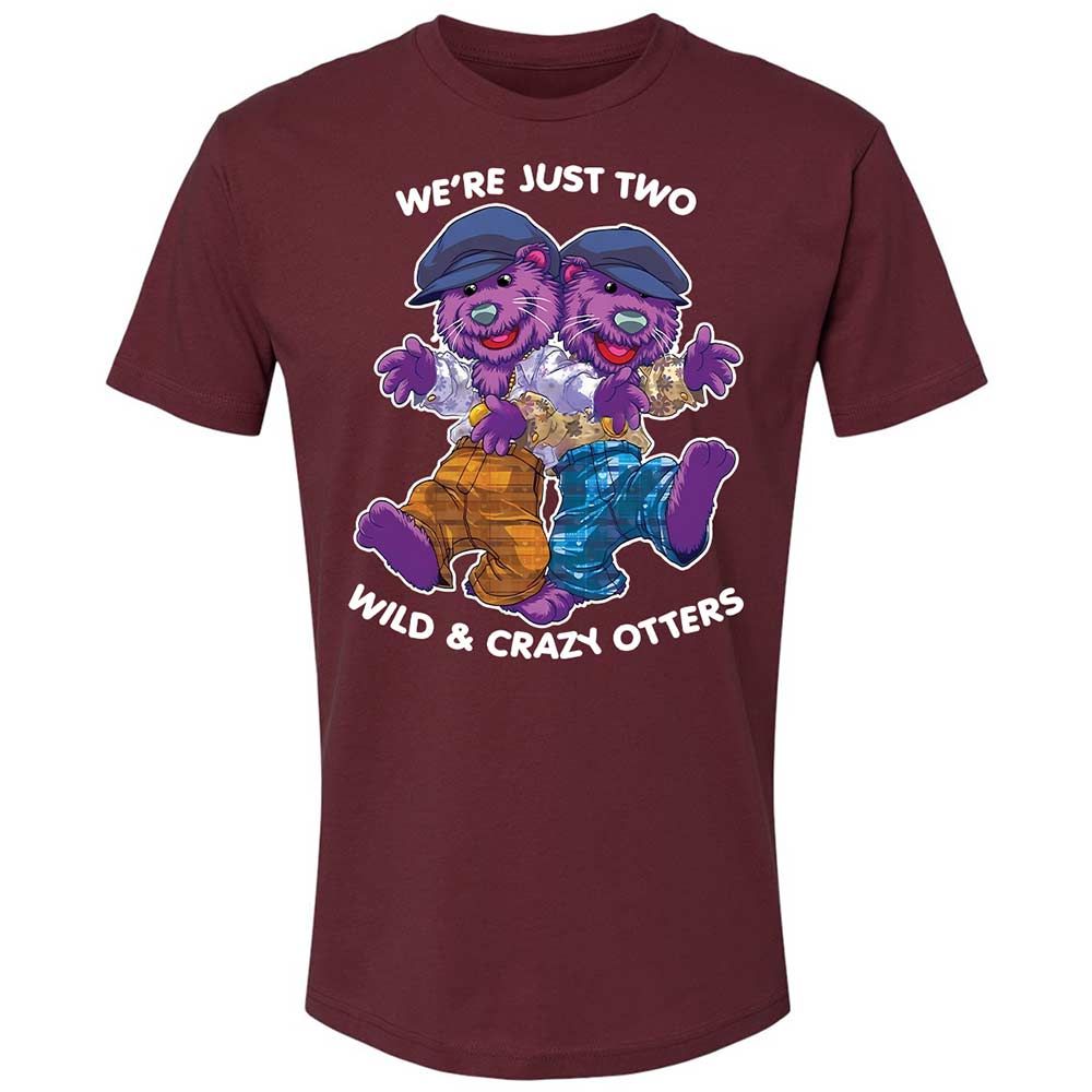 Two wild & crazy otters - Maroon - 10