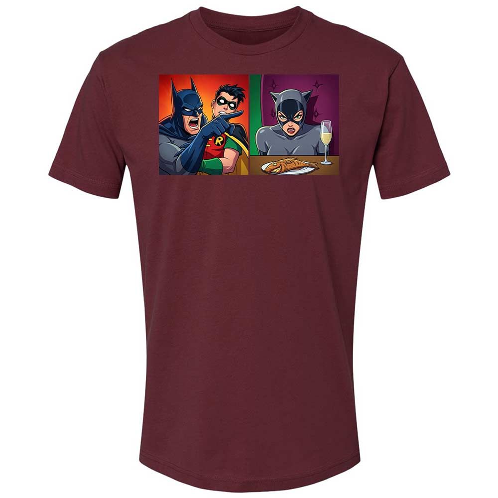 Bat Yelling at Catwoman - Maroon - 10