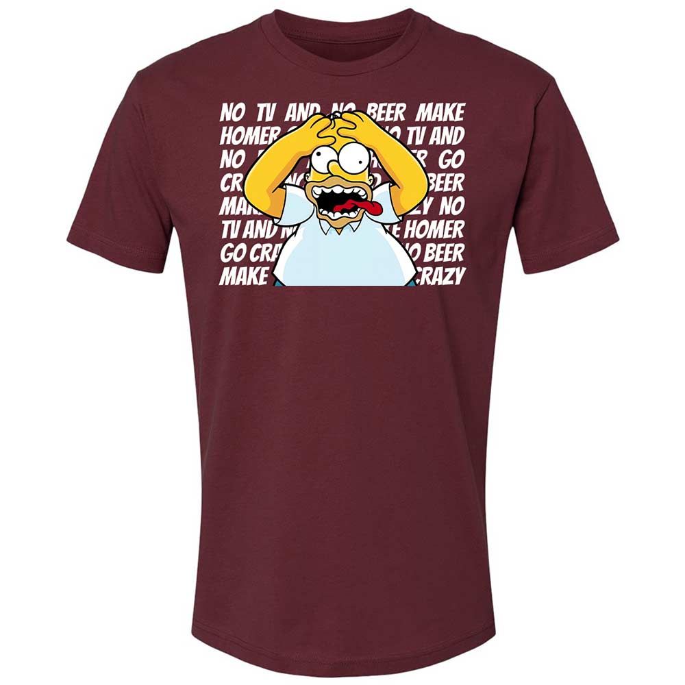 No TV and No Beer Make Homer Go Crazy - Maroon - 10