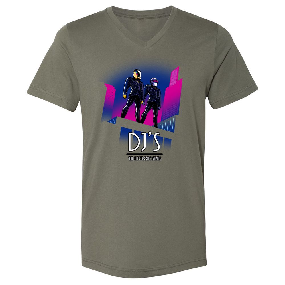 Unisex V-Neck T-Shirt - 4XWQ2HG3 - Military Green - 10