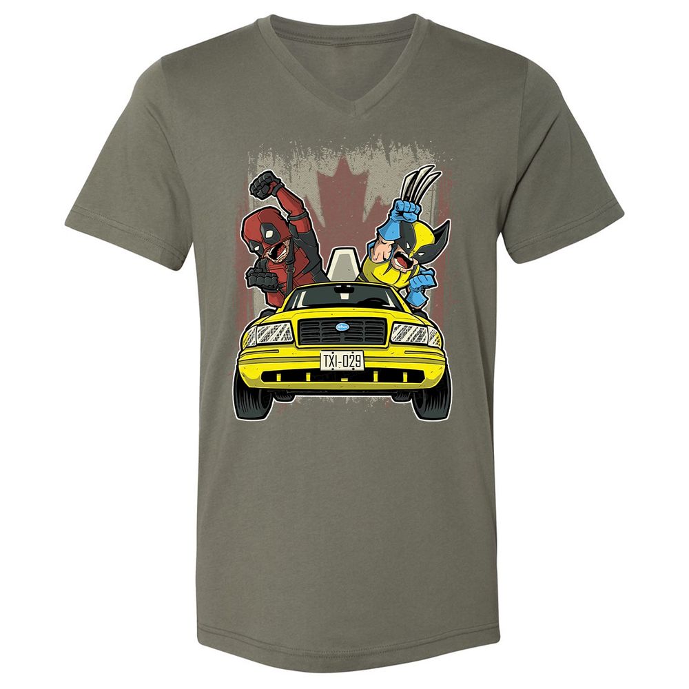 Unisex V-Neck T-Shirt - 2KNUGF3Q - Military Green - 10