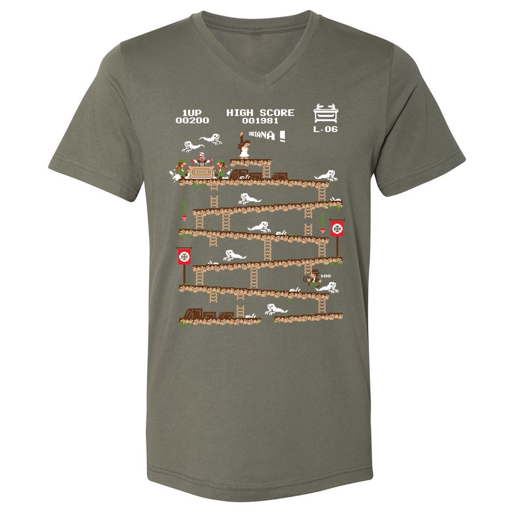 Unisex V-Neck T-Shirt - 34H8G4Y3 - Military Green - 10