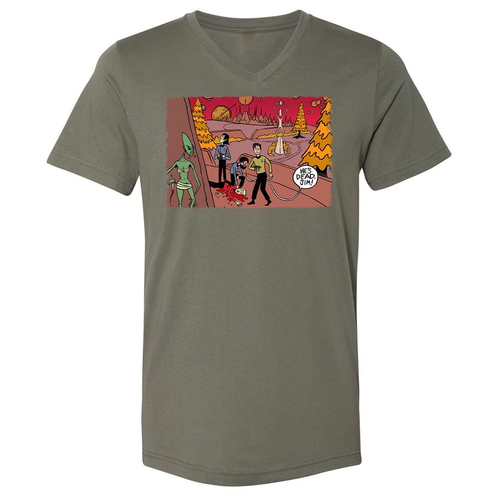 Unisex V-Neck T-Shirt - 6X8JSEMB - Military Green - 10