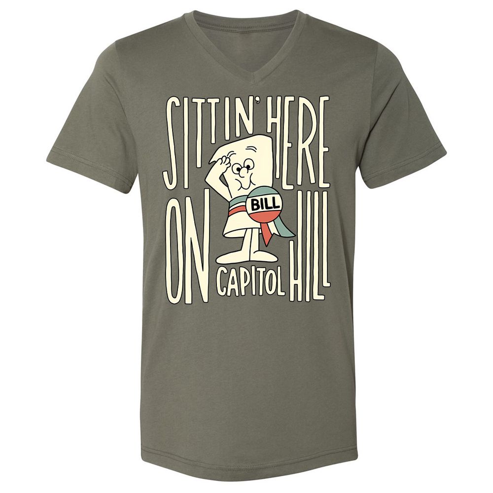 Unisex V-Neck T-Shirt - P8MMKY8J - Military Green - 10