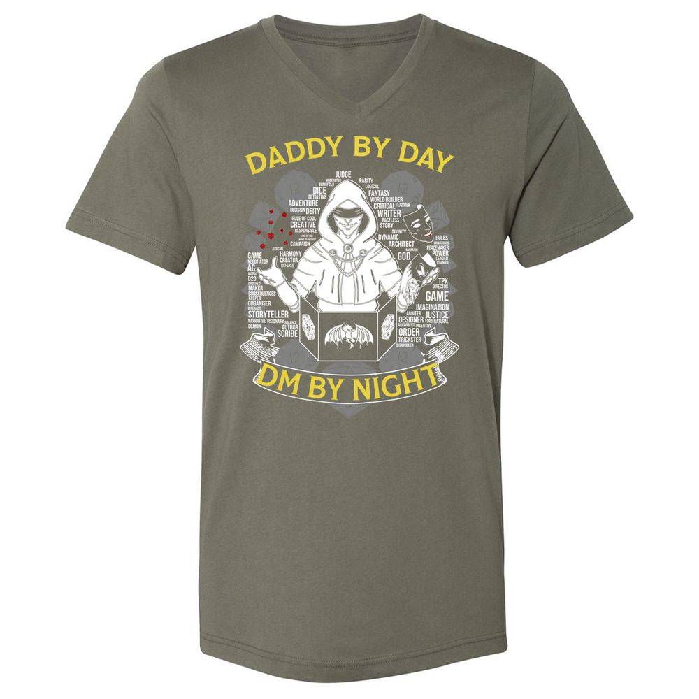 Unisex V-Neck T-Shirt - D7YNFGBF - Military Green - 10