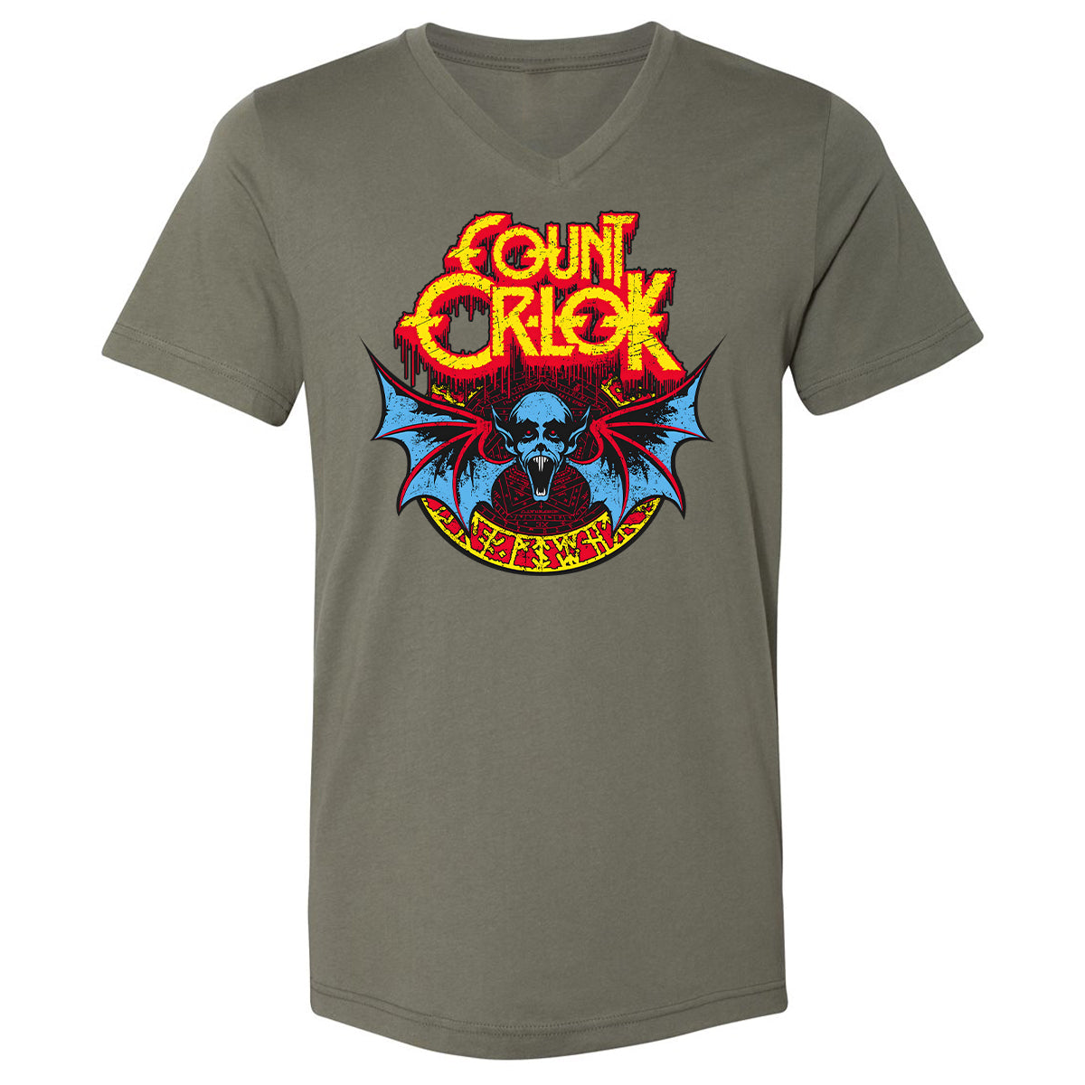 Unisex V-Neck T-Shirt - YWQ2NFPK - Military Green - 10