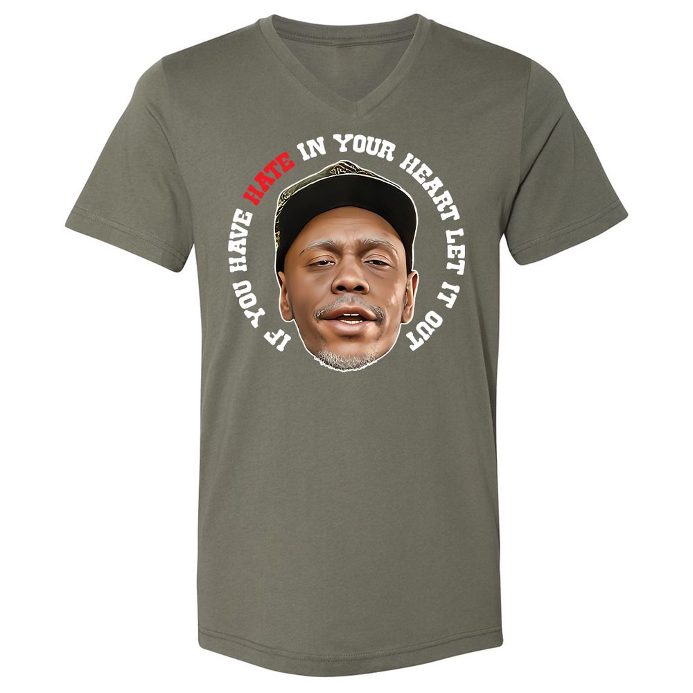 Unisex V-Neck T-Shirt - ZHDQHDM7 - Military Green - 10