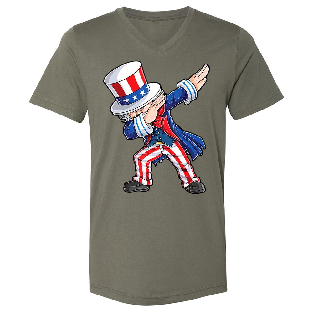 Unisex V-Neck T-Shirt - 9BWZB4LC - Military Green - 10