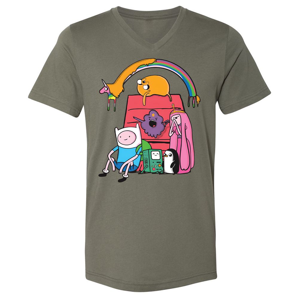 Unisex V-Neck T-Shirt - 4LPXVRDQ - Military Green - 10