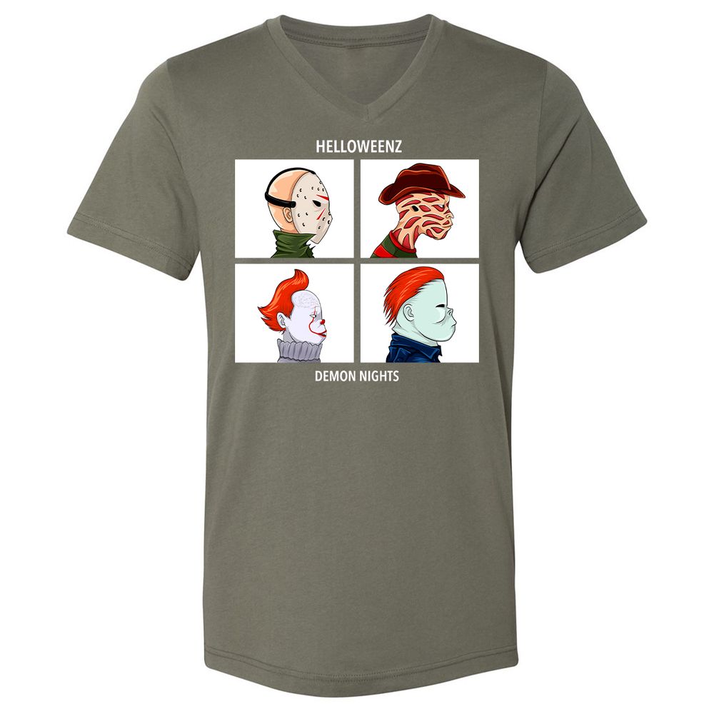 Unisex V-Neck T-Shirt - H1EBDSJJ - Military Green - 10