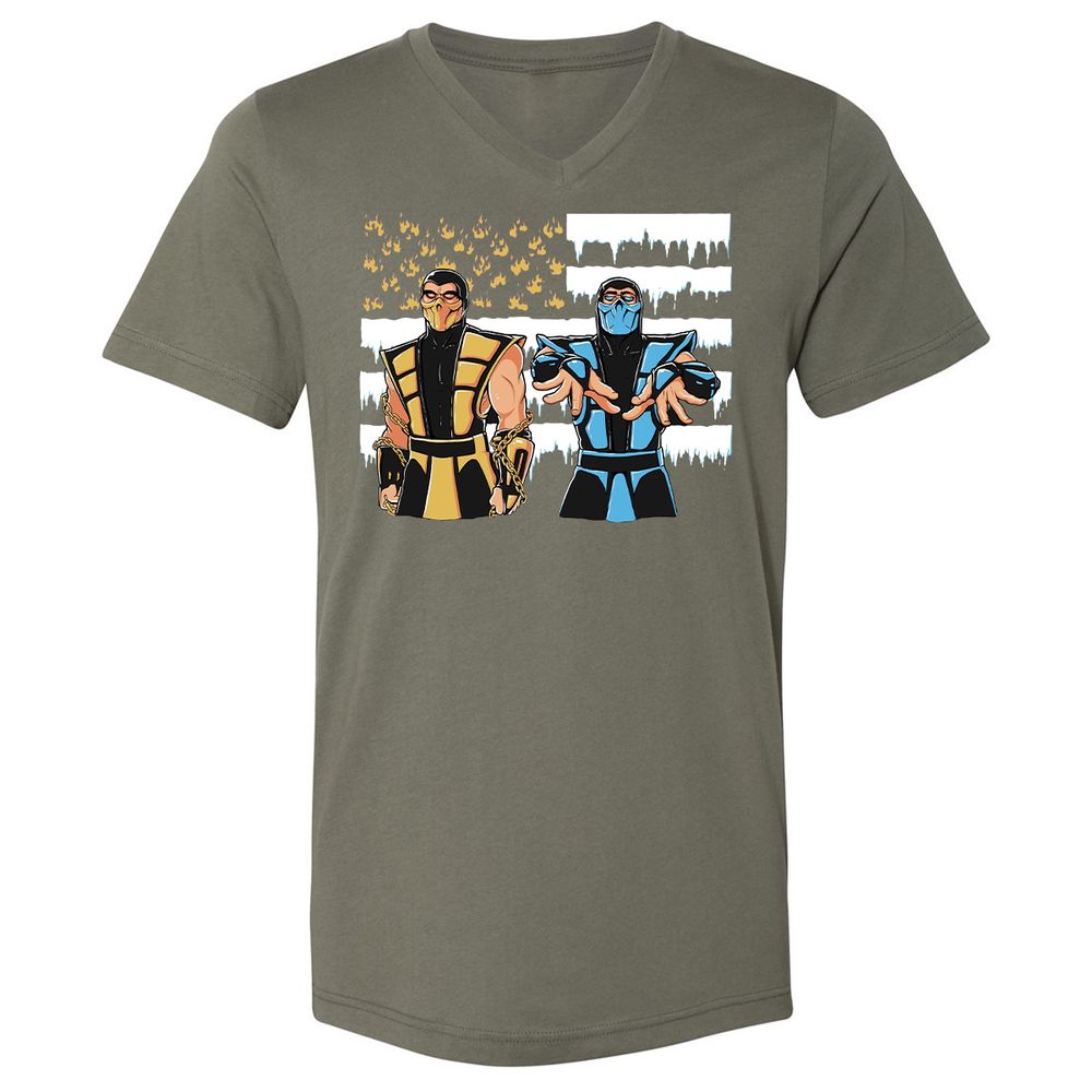 Unisex V-Neck T-Shirt - 7Y214UWY - Military Green - 10