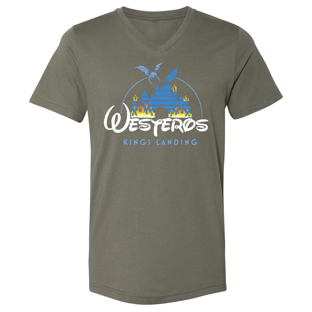 Unisex V-Neck T-Shirt - UCTALBPQ - Military Green - 10