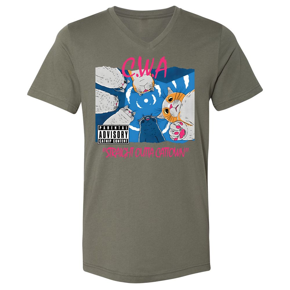 Unisex V-Neck T-Shirt - BUZ3KRRZ - Military Green - 10