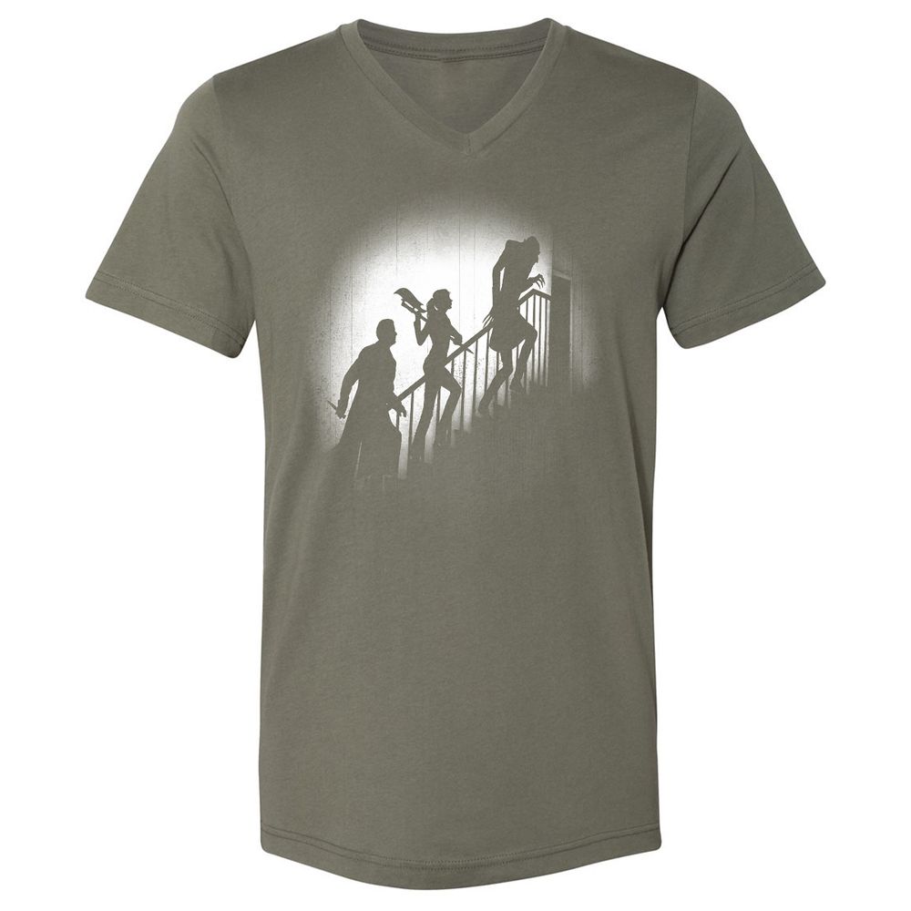 Unisex V-Neck T-Shirt - HCH9TXTT - Military Green - 10